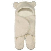 Facrlt Newborn Baby Cute Cotton Receiving White Sleeping Blanket Boy Girl Wrap Swaddle